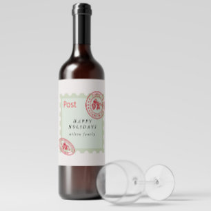 Niedliches Vintages Mail-Urlaubsweinetikett Weinetikett