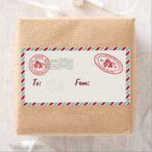 Niedliches Vintages Mail-Weihnachtsgeschenk-Etiket