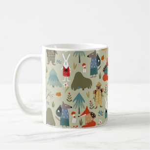 Niedliches Vintages nahtloses Muster mit Taiga-Tie Kaffeetasse