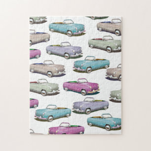 Niedliches Vintages Oldtimer-Muster Puzzle