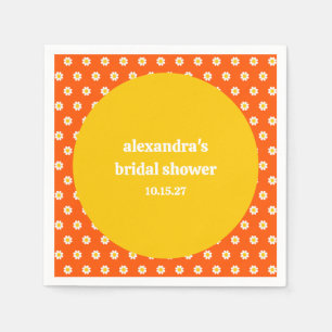Niedliches Vintages Orange Daisies Brautparty kund Serviette