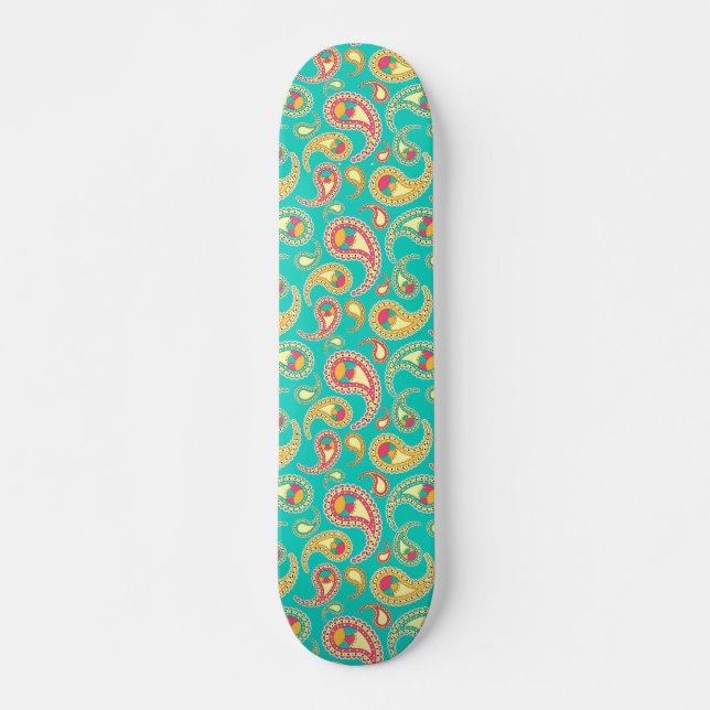 Niedliches Vintages Paisley-Muster Skateboard (Vorne)