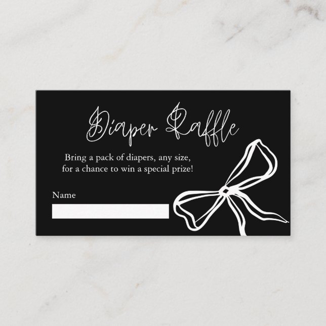 Niedliches Vintages Red Black Bow Diaper Raffel Begleitkarte (Vorderseite)