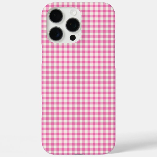 Niedliches Vintages Rosa Gingham Kariertes Muster Case-Mate iPhone Hülle (Rückseite)