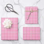 Niedliches Vintages Rosa Gingham Kariertes Muster Geschenkpapier Set<br><div class="desc">Niedliche Vintage Pink Gingham Karierte Musterverpackungspapierblätter</div>
