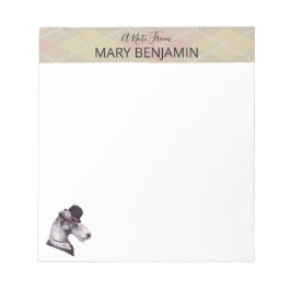 Niedliches Vintages Schnauzer Dog & Hat Kariertes  Notizblock