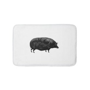 Niedliches Vintages Schwein Badematte