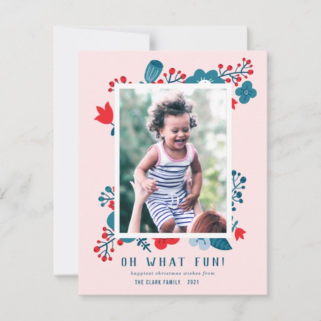 Niedliches Vintages skandinavisches Foto Feiertagskarte (Vorderseite)