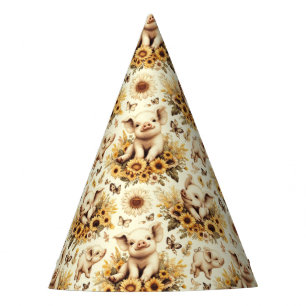 Niedliches Vintages Sonnenblumenmuster Partyhütchen