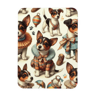 Niedliches Vintages Spielzeug Fox Terrier Nahtlos Magnet