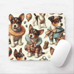 Niedliches Vintages Spielzeug Fox Terrier Nahtlos Mousepad