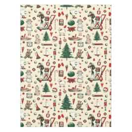 Niedliches Vintages Spielzeug Weihnachtsbaum Tischdecke