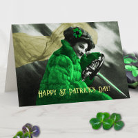 Niedliches Vintages St Patrick's Day Green Girl im