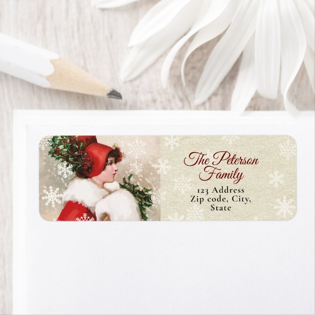 Niedliches Vintages Viktorianisches Weihnachtsmädc (Insitu)