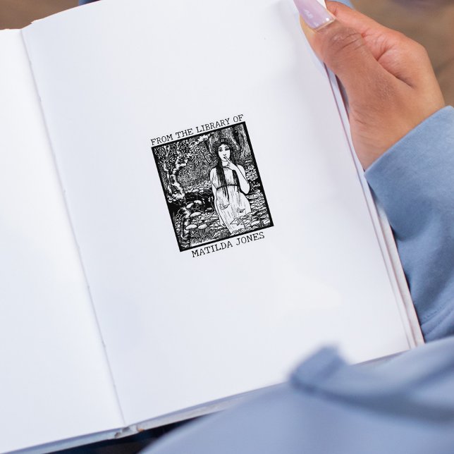 Niedliches Vintages Waldmädchen aus der Bibliothek Gummistempel (Von Creator hochgeladen)