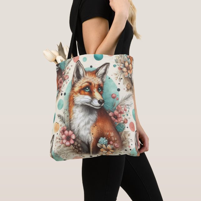 Niedliches Vintages Watercolo Fox Gemälde (Von Nahem)