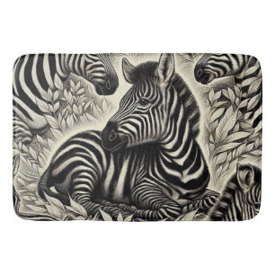 Niedliches Vintages Zebra-Muster Badematte
