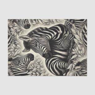 Niedliches Vintages Zebra-Muster Seidenpapier