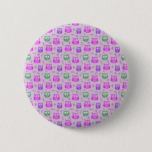 Niedliches Violet-Owl-Muster Button