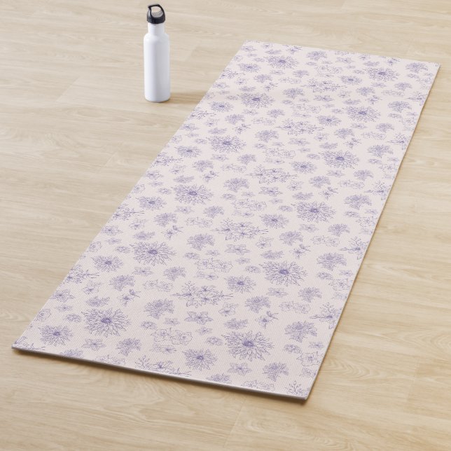 Niedliches violettes Blumenmuster Yogamatte (Beispiel)