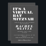 Niedliches virtuelles Online-Schwarz und Weiß-Bat  Einladung<br><div class="desc">Niedliche virtuelle Online-Schwarz-Weiß-Bat Mitzvah Einladung</div>
