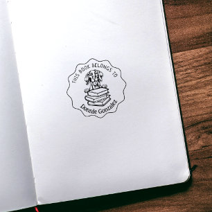 Niedliches Vizsla-Dog-Buch Gummistempel