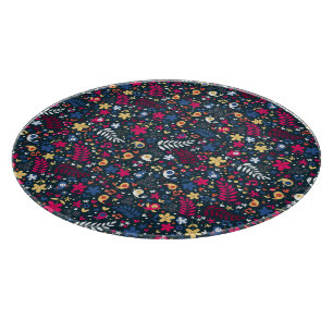 niedliches Vogel- und Blumenmuster Schneidebrett