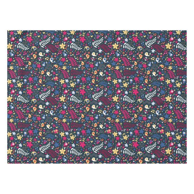 niedliches Vogel- und Blumenmuster Tischdecke (Vorderseite (Horizontal))