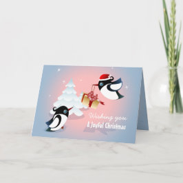 Niedliches Vogel-Weihnachtsgeschenk Feiertagskarte