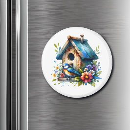 Niedliches Vogelhaus und Vogel Magnet