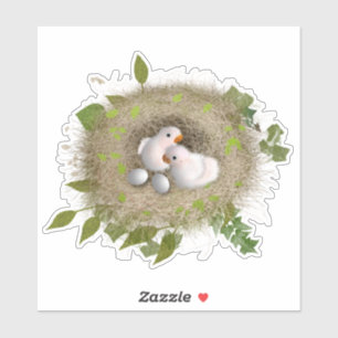 Niedliches Vogelnest Custom-Cut Vinyl Sticke Aufkleber