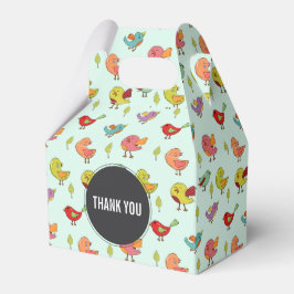 Niedliches, von Hand Gezeichnet Vogelmuster Geschenkschachtel