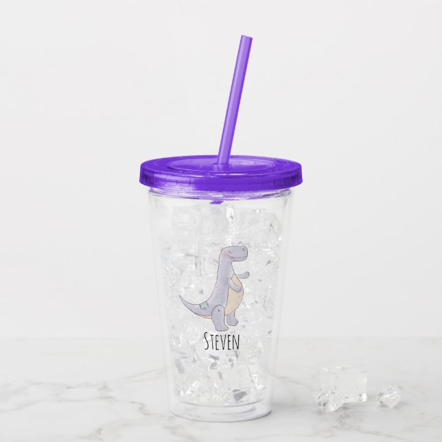 Niedliches vorhistorisches Dinosaurier Toy Acryltrinkbecher (Rückseite Ice)