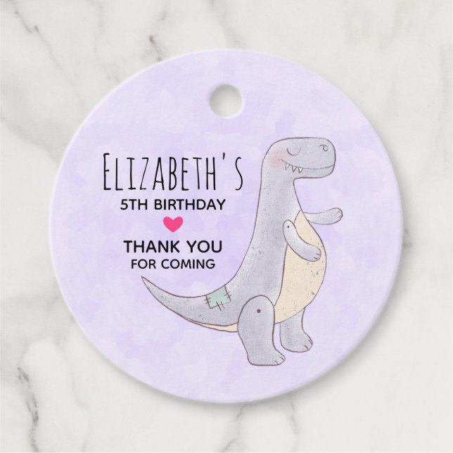 Niedliches vorhistorisches Dinosaurier Toy Geschenkanhänger (Vorderseite)