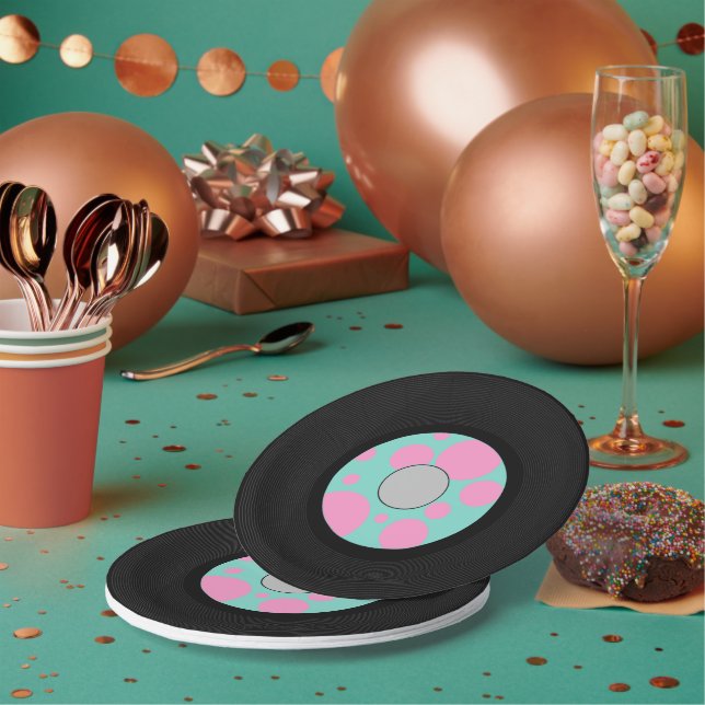 Niedliches Vynil-Record-Party Pappteller (Multi)