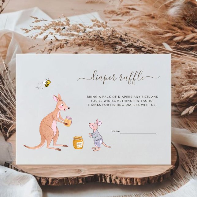 Niedliches Wald Kangaroo Kinderdusche Windelwindel Begleitkarte (Von Creator hochgeladen)