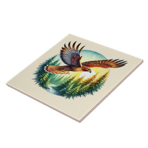 Niedliches Waldgebiet Adlervogelliebhaber Fliese