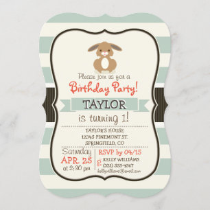 Niedliches Waldland Bunny Rabbit auf Light Sage Gr Einladung