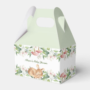 Niedliches Waldland Hirsche Blumengrün Kinderdusch Geschenkschachtel