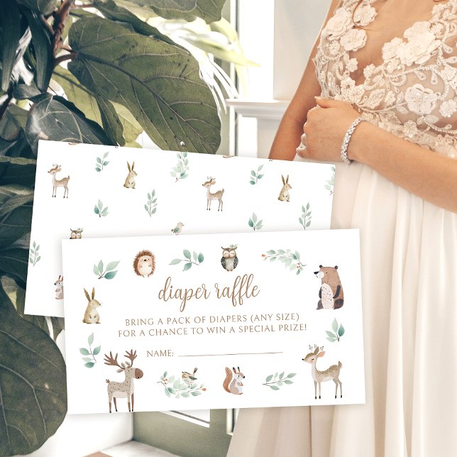 Niedliches Waldthema Babyduschendusche Windpreisra Begleitkarte (Von Creator hochgeladen)