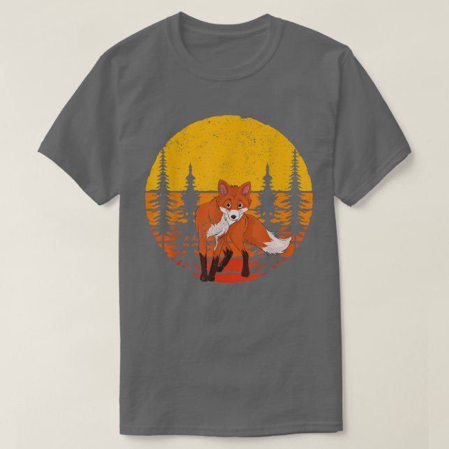 Niedliches Waldtier Lover Retro Naturbäume für T-Shirt (Design vorne)