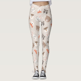 Niedliches Waldtiermuster Leggings