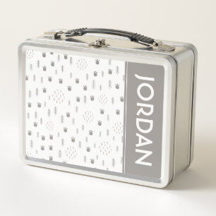 Niedliches Waldtiermuster Metall Brotdose