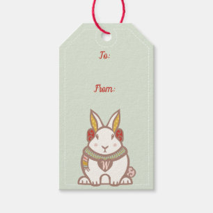 Niedliches Waldwaldhäschen-Kaninchen-Weihnachten Geschenkanhänger