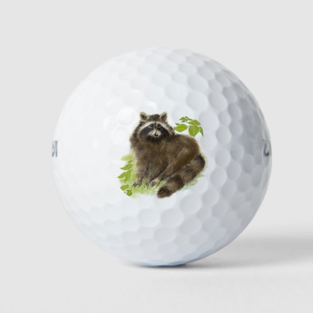Niedliches Wasserbad Raccoon Golfball (Vorderseite)