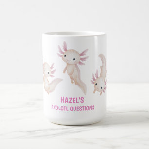 Niedliches Wasserfarben-Axolotl-Fragen personalisi Kaffeetasse