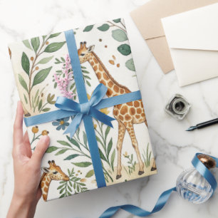 Niedliches Wasserfarben-Giraffenmuster Geschenkpapier
