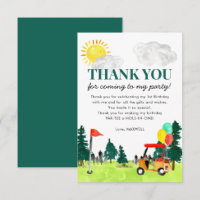 Niedliches Wasserfarben Golf Cart Geburtstag Par-t