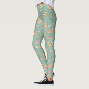 Niedliches Wasserfarben-Hirschmuster Leggings