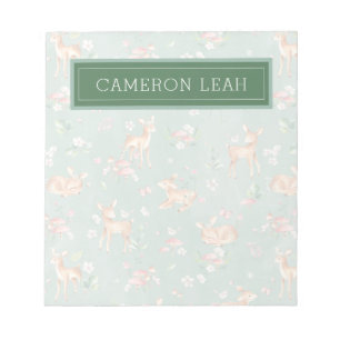 Niedliches Wasserfarben-Hirschmuster Notizblock